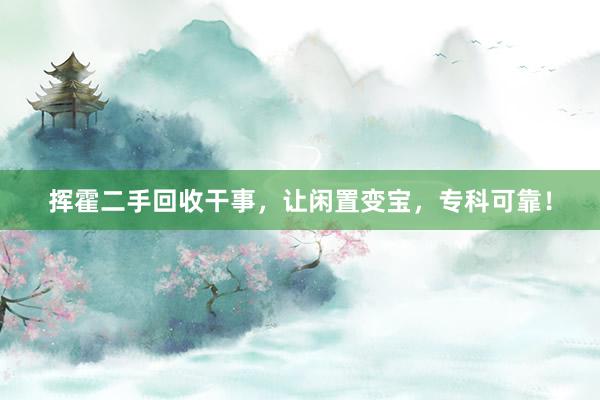 挥霍二手回收干事，让闲置变宝，专科可靠！